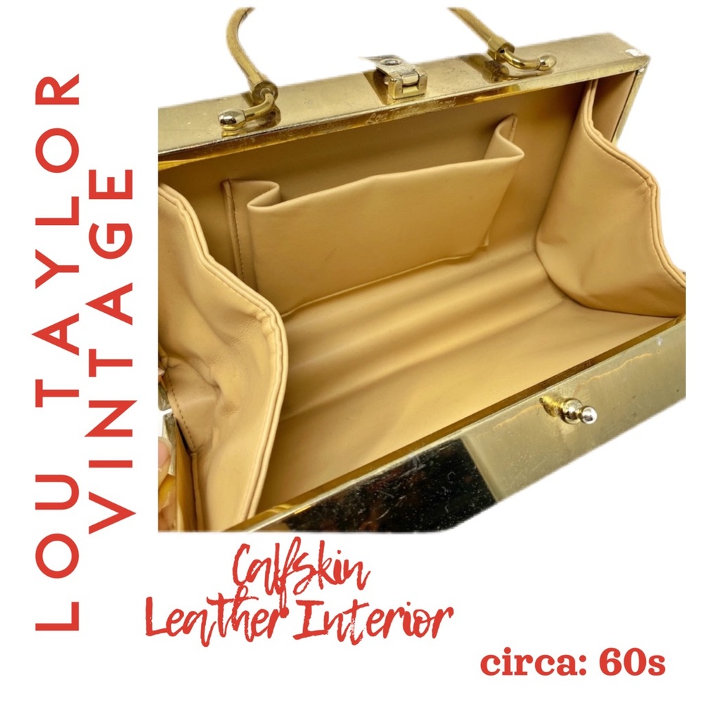 Vintage LOU TAYLOR Chrome Box Bag, circa 60sππ½ - Picture 8 of 12